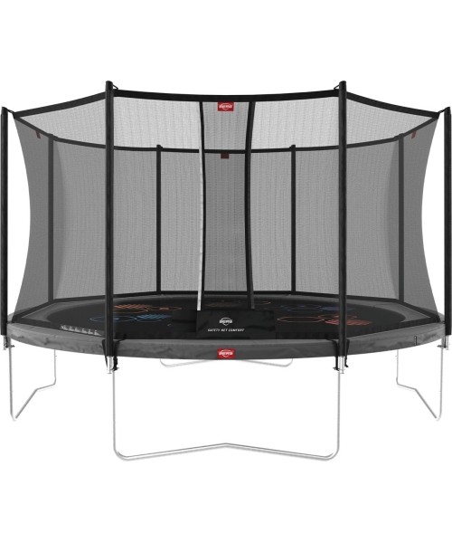 On-ground trampolines BERG: Batutas su tinklu BERG Favorit Regular 430 Grey Levels, su saugos tinklu Comfort