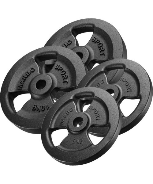 30 mm - Plieniniai svoriai Marbo Sport: Ketaus svorių komplektas Marbo, 30kg / 2x10kg + 2x5kg