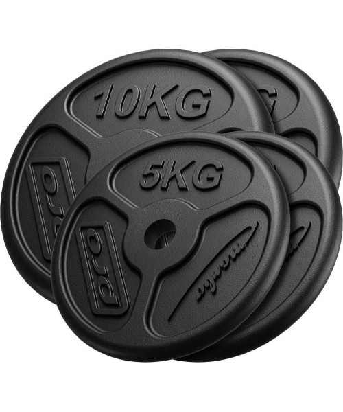 Steel inSPORTline Plates Marbo Sport: Ketaus svorių rinkinys Marbo 30 kg (2x10kg + 2x5kg)