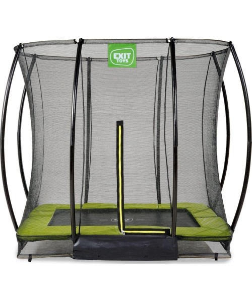Įleidžiami batutai Exit: EXIT Silhouette ground trampoline 153x214cm with safety net - green