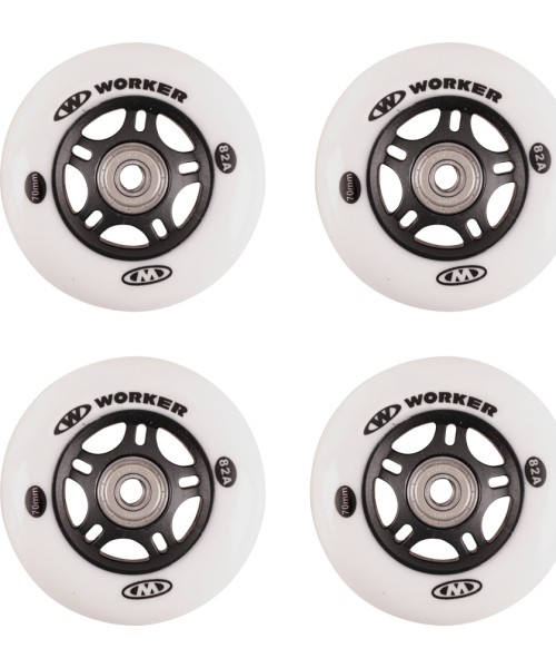 Spare Wheels for Skates Worker: Wheels 70mm and Bearing ABEC-5 Carbon - Set 4 pcs.