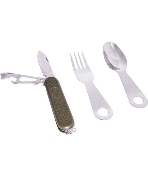 Stalo įrankiai MIL-TEC: EATING UTENSIL WITH POCKET KNIFE