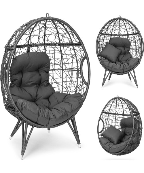 Loungers & Cots ModernHOME: Sodo kėdės krepšys laisvai pastatomas kabantis krepšys cocoon grey