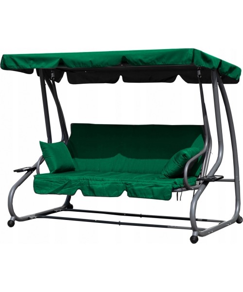 Outdoor Toys ModernHOME: Sulankstomos sodo sūpynės 2in1 pagalvėlės žalios spalvos