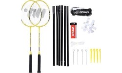 Badmintono rinkiniai Wish: ALUMTEC 4466 BADMINTONO RINKINYS 2 VNT. + SMIGINIS 3 VNT. + TINKLELIS + NORŲ LINIJOS