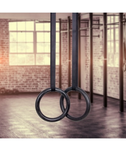 Gimnastikos žiedai inSPORTline: Plastikiniai gimnastikos žiedai su diržais inSPORTline CF020 23mm