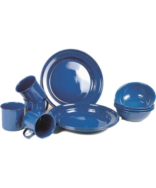 Dishes MIL-TEC: BLUE WESTERN 12-PCS DISHES ENAMELLED