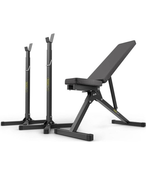 Barbell & Squat Stands SmartGym: Treniruoklių komplektas (treniruočių suoliukas + štangos stovas) SmartGym Fitness Accessorie...