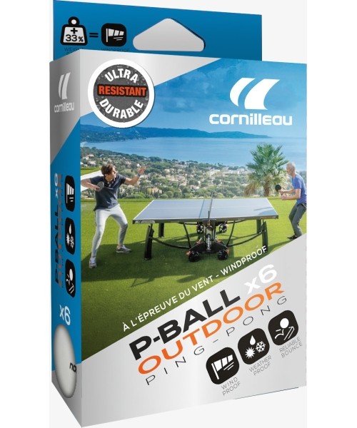 Table Tennis Balls Cornilleau: Cornilleau P-Ball Outdoor White x6