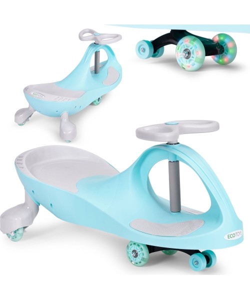 Vaikiški paspirtukai Eco Toys: Gravity ride vaikiškos transporto priemonės ratai LED mėlyni ECOTOYS