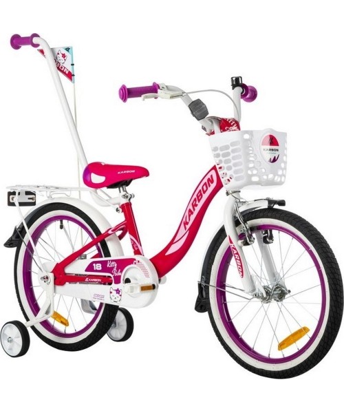 Children's and Junior Bikes : Dviratis Karbon Kitty 18 pink-white