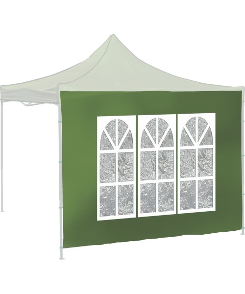 Tents Cattara: Šoninės sienelės vakarėlių palapinei WINDOW 2x3m 420D žalia WATERPROOF