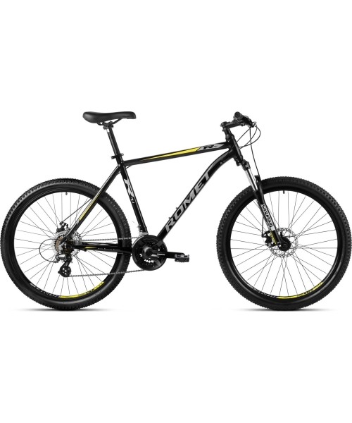 Dviračiai jaunimui ir suaugusiems Romet: Dviratis Romet Rambler R7.1 27.5" 2023 black-grey-gold