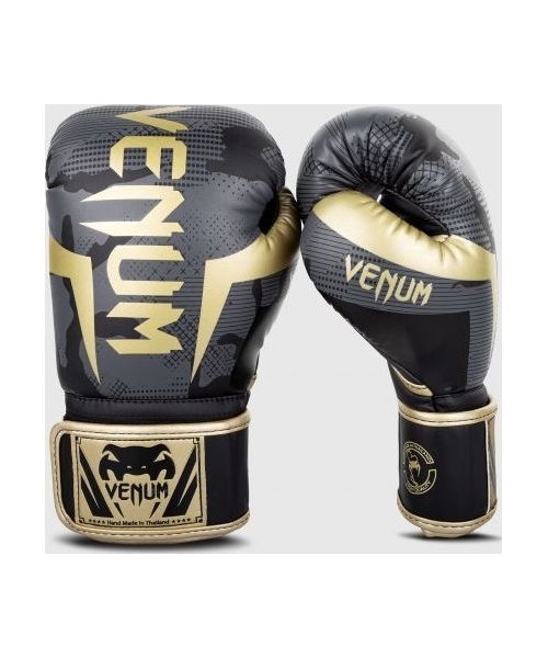 Boxing Gloves Venum: Bokso pirštinės Venum Elite - pilkos/auksinės