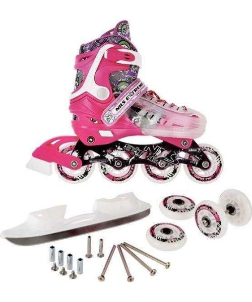 Children's Skates 2in1 Nils Extreme: NH18122 4in1 INLINE/ledo čiuožyklos NILS EXTREME