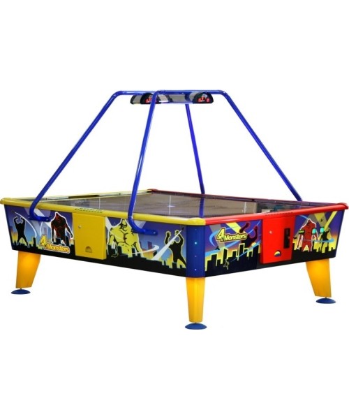 Table Hockey : Oro ritulys, 4 monstrai, 238x183 cm, mėlyna-raudona-geltona, su monetų tikrintuvu