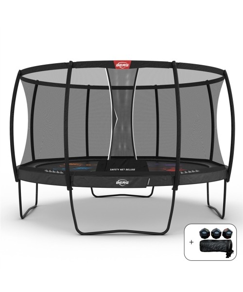 On-ground trampolines BERG: BERG Champion Regular 430 Grey Levels + Safety Net Deluxe