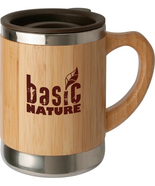 Canteens and Mugs BasicNature: Puodelis BasicNature Beaker Bamboo, 0.3L