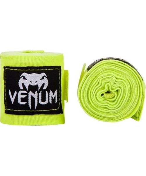 Bokso bintai ir popirštinės Venum: Venum Kontact Boxing Handwraps - 4m - Neo Yellow