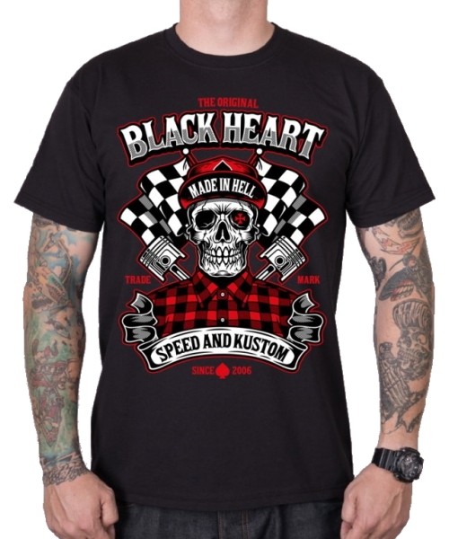 Men's T-Shirts Black Heart: T-Shirt BLACK HEART Speed and Kustom