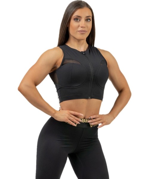 Women's Tops and Tank Tops Nebbia: Women’s High-Support Crop Top Nebbia INTENSE Mesh 842