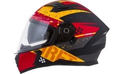Viso veido šalmai Cassida: Motociklininko šalmas Cassida Integral 3.0 DRFT Matinis oranžinis/juodai raudonas/juodas/baltas