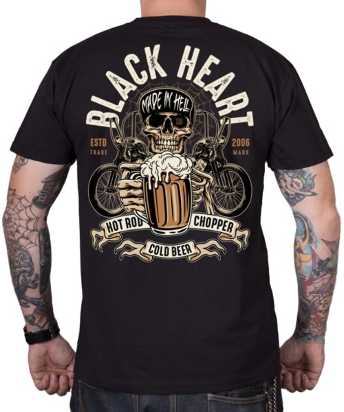 Vyriški marškinėliai Black Heart: Marškinėliai BLACK HEART Beer Biker