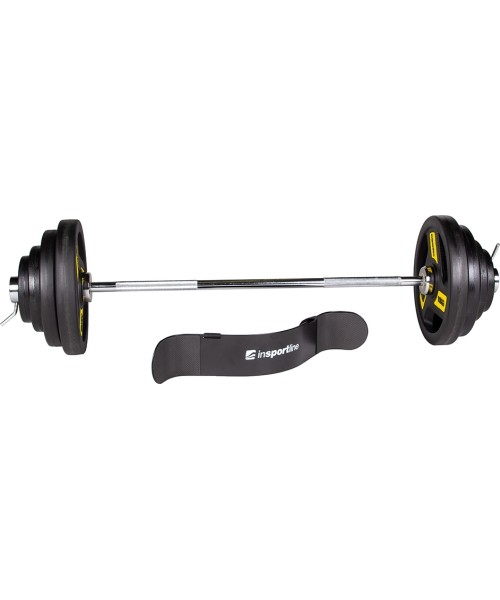 Hantelių rinkiniai inSPORTline: Olimpinių štangų su lėkštėmis rinkinys inSPORTline Biceps Herk 120 cm/50 mm 45 kg