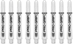 Velenai Target: Dart Shafts Target Pro Grip Spin Clear Intermediate - 3 x 3 pakuotės