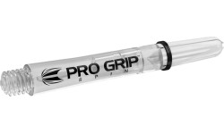 Velenai Target: Dart Shafts Target Pro Grip Spin Clear Intermediate - 3 x 3 pakuotės