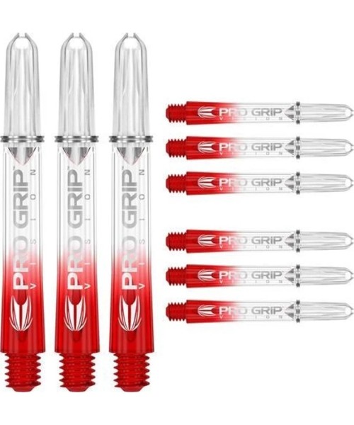 Shafts Target: Dart Shaft Target Pro Grip Vision Red Intermediate – 3 x 3-Pack