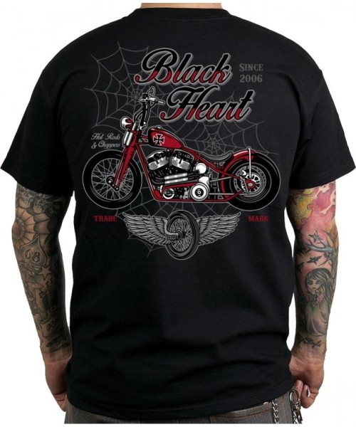 Men's T-Shirts Black Heart: T-Shirt BLACK HEART Red Baron Chopper