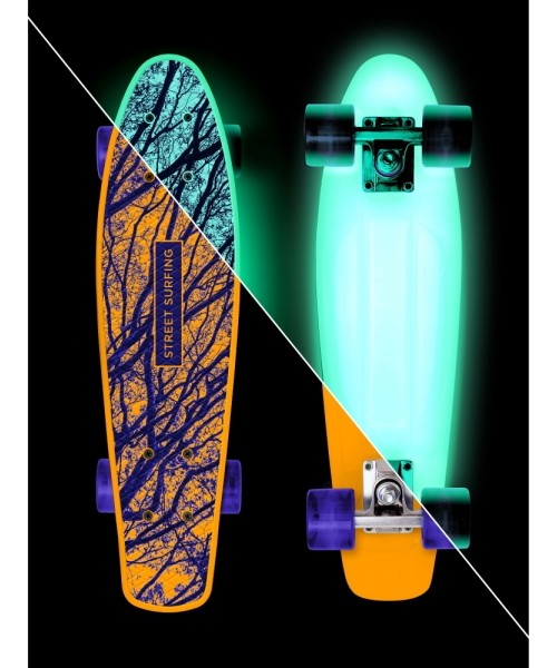 Penny Boards Street Surfing: Glow-In-The-Dark Penny Board Street Surfing Beach Board Glow Mystic Forest 22.5”