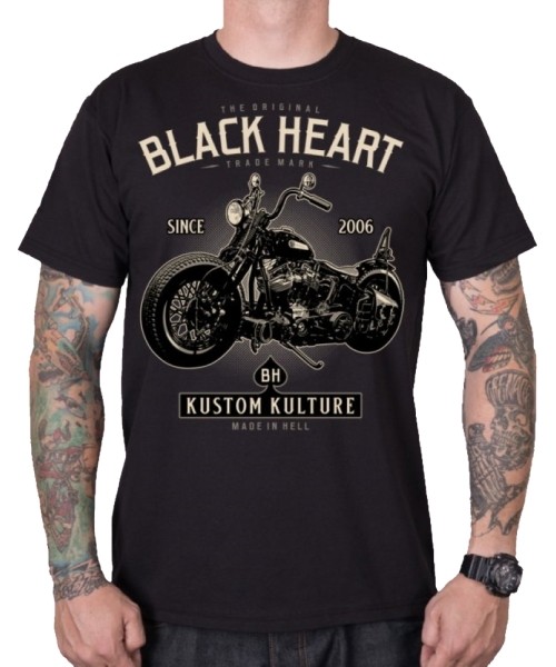 Vyriški marškinėliai Black Heart: Marškinėliai BLACK HEART Motociklas