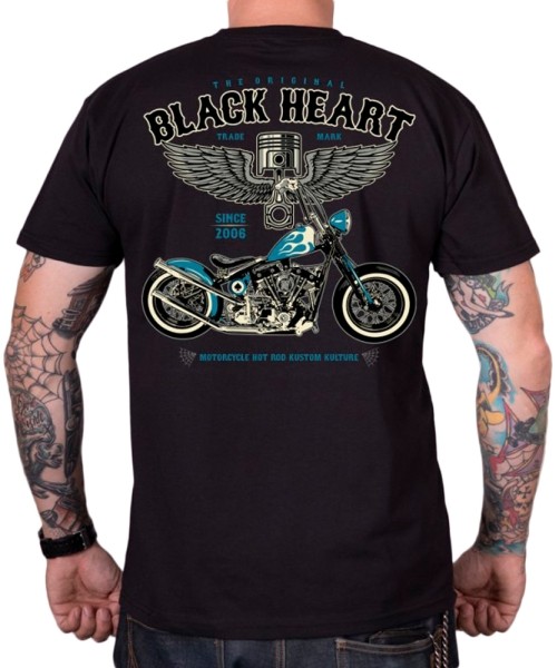 Men's T-Shirts Black Heart: T-Shirt BLACK HEART Blue Chopper