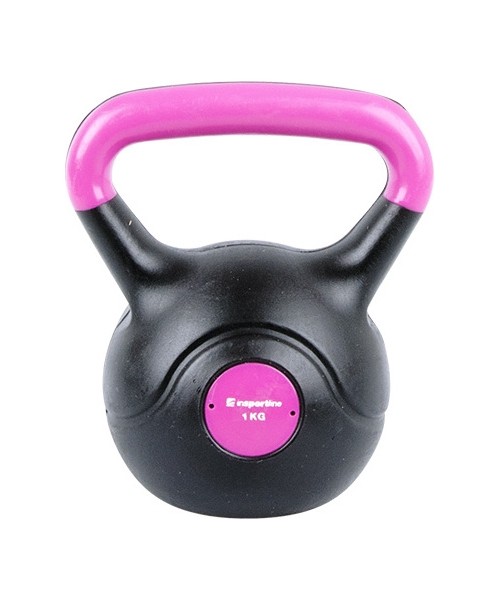 Neoprene Kettlebells inSPORTline: Vinilinė gira cementiniu užpildu Vin-Bell Dark 1kg