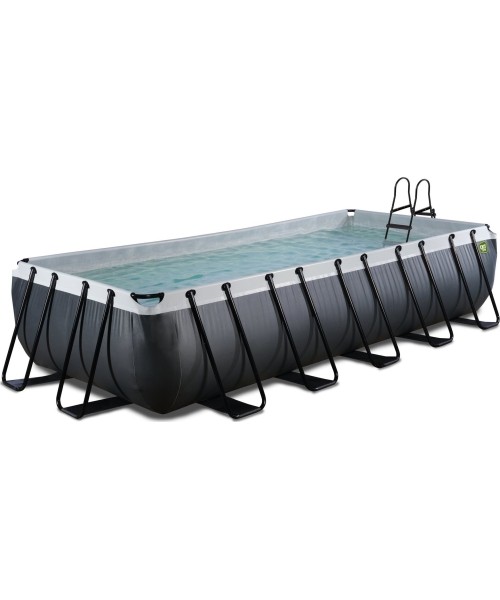 Viršžeminiai baseinai Exit: EXIT Black Leather pool 540x250x100cm with sand filter pump - black