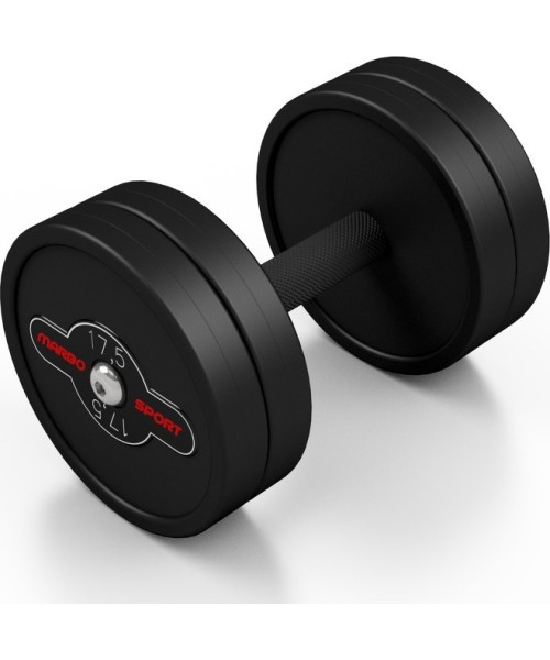 Rubber Dumbbells Marbo Sport: Gumuotas hantelis Marbo - 17,5 kg, juodas