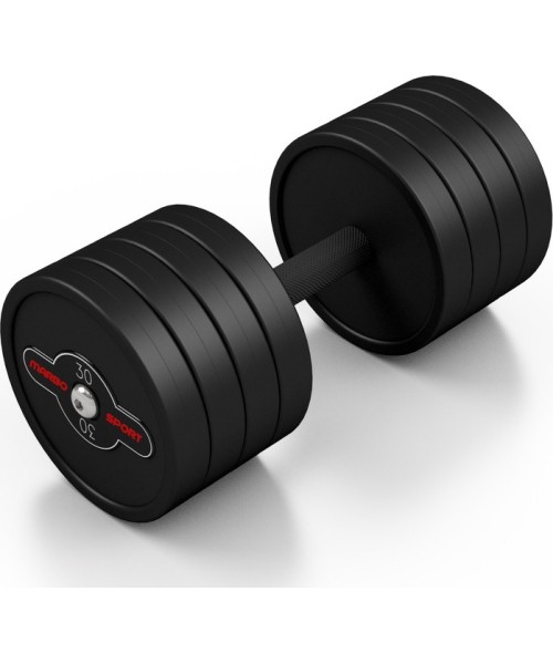 Rubber Dumbbells Marbo Sport: Gumuotas hantelis Marbo - 30 kg, juodas