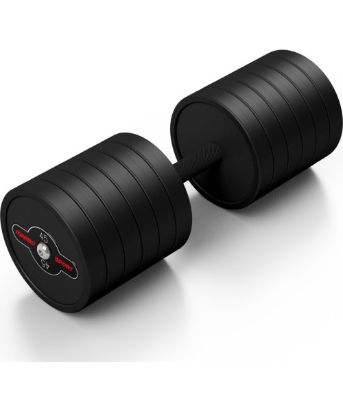 Rubber Dumbbells Marbo Sport: Gumuotas hantelis Marbo - 45 kg, juodas