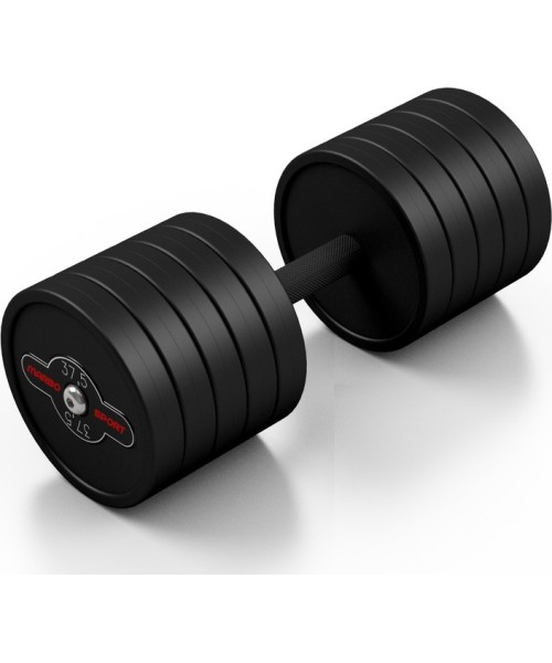 Rubber Dumbbells Marbo Sport: Gumuotas hantelis Marbo - 37,5 kg, juodas