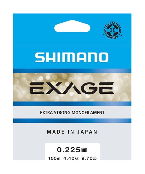 Valai Shimano: Valas Shimano Exage, 150m, 0.225mm, 4.4kg, pilkas