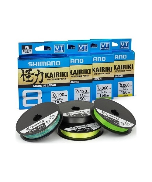 Fishing Lines & Leaders Shimano: Valas Shimano Kairiki 8 Steel Gray, 150m, 0.19mm, 12kg