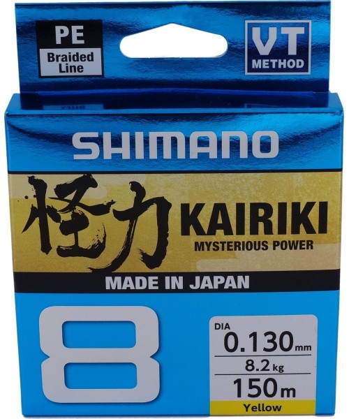 Fishing Lines & Leaders Shimano: Pintas valas Shimano Kairiki 8, 150m, 0.13mm, 8.2kg, geltonas