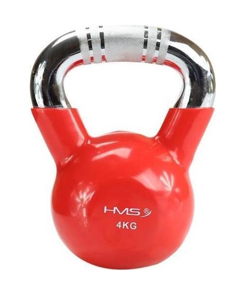 Metalinės giros dengtos guma HMS: KTC KETTLEBELL SU CHROMUOTA RANKENA HMS