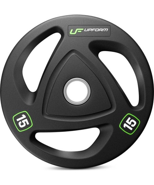 50 mm - Plieniniai svoriai padengti guma UpForm: Gumuotas olimpinis svoris UpForm HQ, 15 kg
