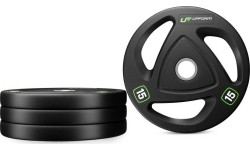 50 mm - Plieniniai svoriai padengti guma UpForm: Gumuotas olimpinis svoris UpForm HQ, 15 kg