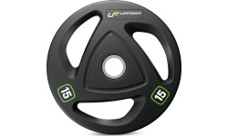50 mm - Plieniniai svoriai padengti guma UpForm: Gumuotas olimpinis svoris UpForm HQ, 15 kg