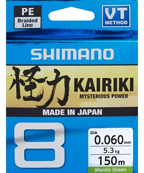 Valai Shimano: Pintas valas Shimano Kairiki 8, 150m, 0.19mm, 12.0kg, žalias