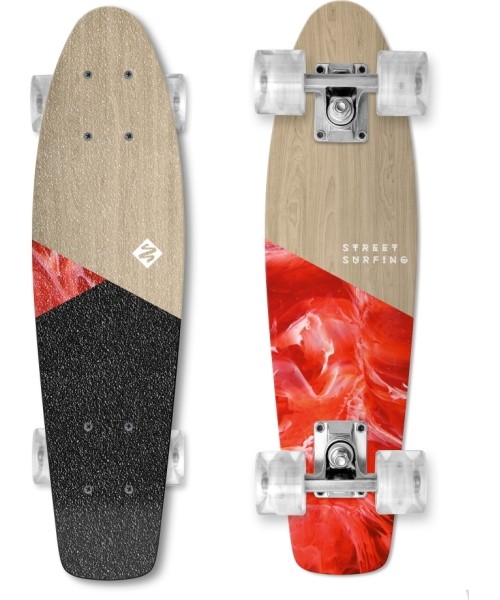 Mini riedlentės / Penny board'ai Street Surfing: Penny Board Street Surfing Beach Board Wood Bloody Mary 22.5"